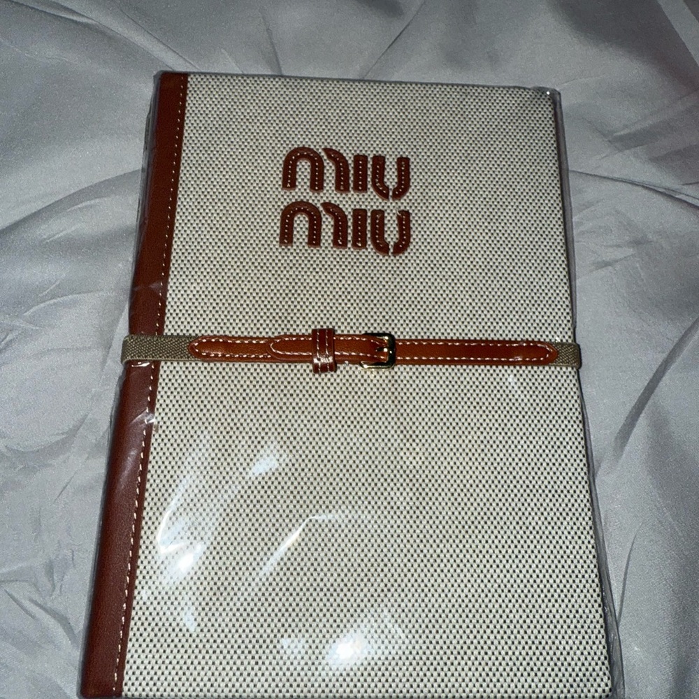 Miu Miu Tan and Cream Notebook- GWP